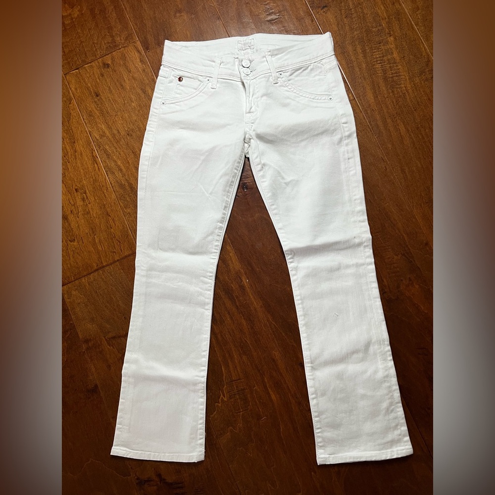 Hudson Beth Baby Boot Crop Jeans White Mid Rise Size 25 NWOT